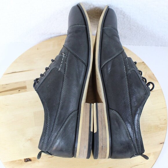 Steve Madden Leather Cap Toe Oxford Mens 10.5 Black Dress Casual Shoe Kesslo - Picture 6 of 8